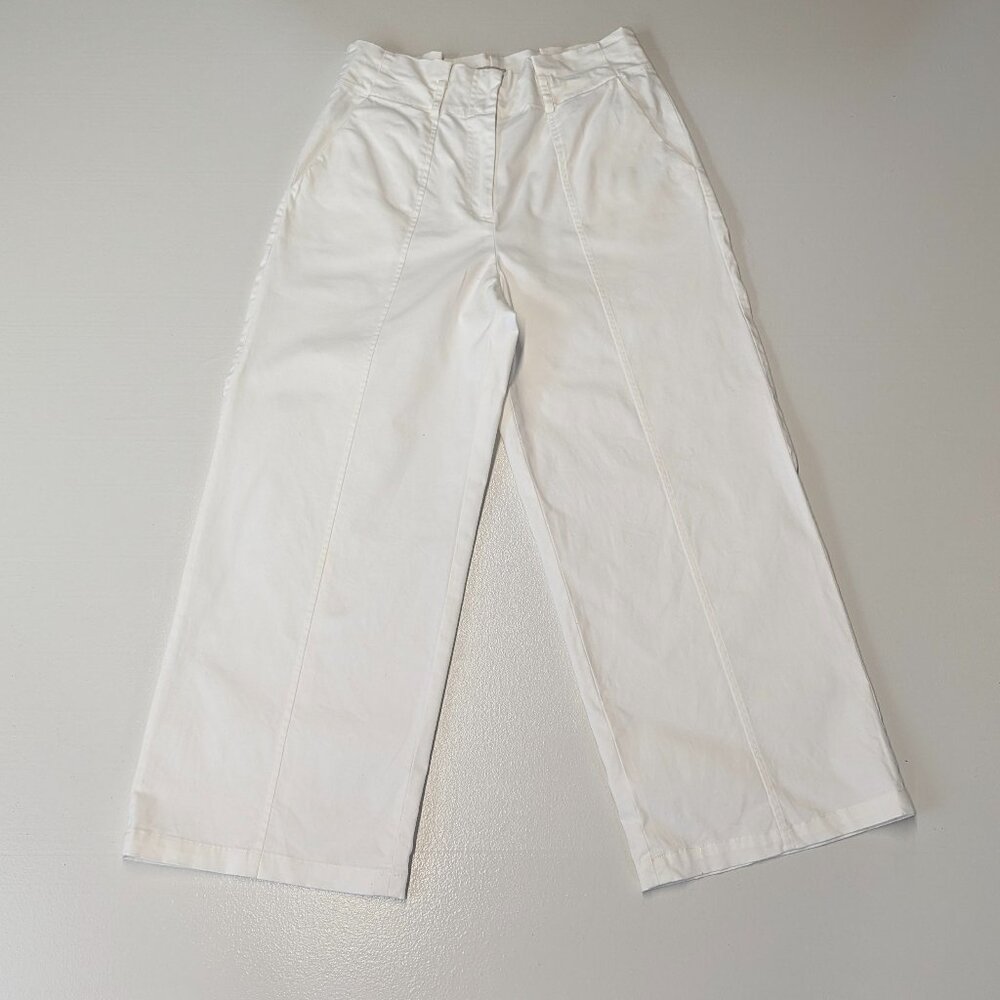 Cremieux Size 2 White Wide-Legged Pants
